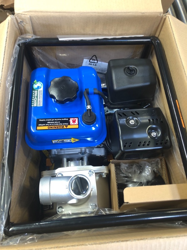 Photo 2 of DuroMax XP652WP 208cc 158-Gpm 3600-Rpm 2-Inch Gasoline Engine Portable Water Pump, 50 State Approved, XP652WP, Blue
