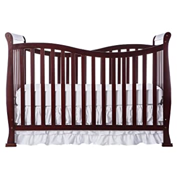 Photo 1 of Dream On Me Violet 7 in 1 Convertible Life Style Crib in Cherry, Greenguard Gold Certified

