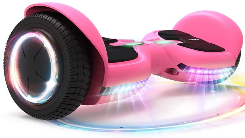 Photo 1 of TOMOLOO Music-Rhythmed Hoverboards Pink for Girls, Kid and Adult Hover Board with Bluetooth and LED Lights, 6.5 inch Flashing Wheels Hoover Board with Speaker, Hoverboard Self-Balancing Scooter
