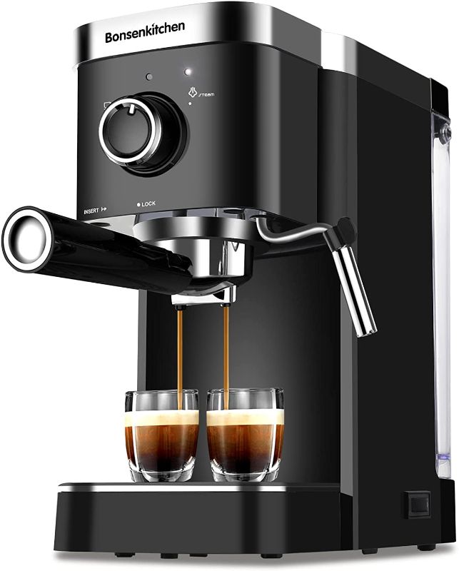 Photo 1 of Espresso Machine 20 Bar Expresso Coffee Maker with Milk Frother Wand, Fast Heating Automatic Coffee Machines for Espresso, Cappuccino Latte and Macchiato, 1350W
