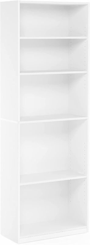 Photo 1 of FURINNO JAYA Simply Home 5-Shelf Bookcase, 5-Tier, White
