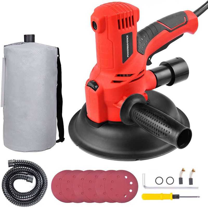 Photo 1 of Drywall Sander,710W Electric Drywall Sander with Vacuum Dust Collection System,6 Variable Speed Handheld Wall Sander Machine,Extendable Handle,Long Vacuum Pipe and 6 Sanding Papers
