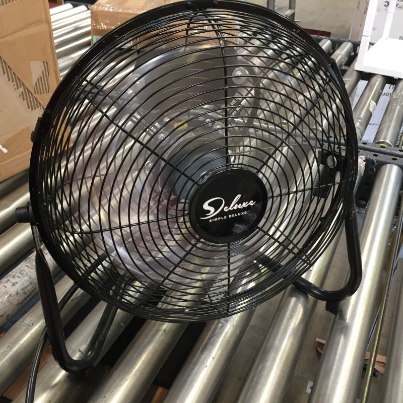 Photo 2 of Simple Deluxe 12 Inch 3-Speed High Velocity Heavy Duty Metal Industrial Floor Fans Quiet for Home, Commercial, Residential, and Greenhouse Use, Outdoor/Indoor, Black
