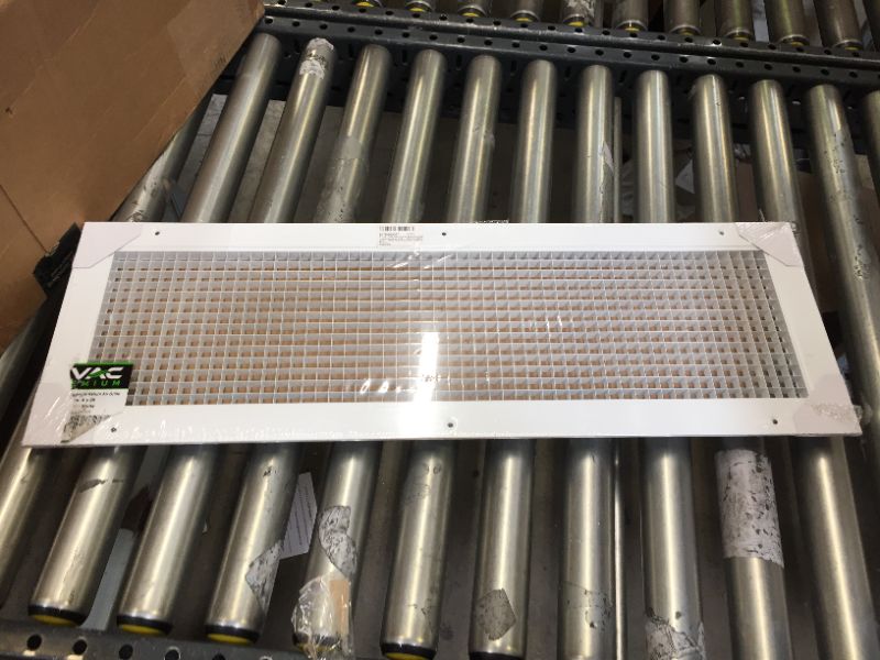 Photo 2 of 8" x 28" Cube Core Eggcrate Return Air Grille - Aluminum Rust Proof - HVAC Vent Duct Cover - White [Outer Dimensions: 10.75"w X 30.75"h]
