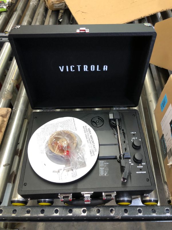 Photo 4 of SOLD BY PARTS---Victrola Vintage 3-Speed Bluetooth Portable Suitcase Record Player with Built-in Speakers Upgraded Turntable Audio Sound Includes Extra Stylus Black