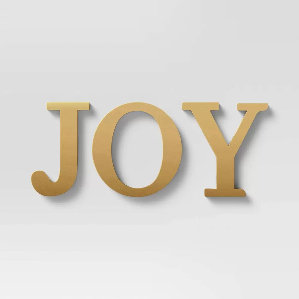 Photo 1 of 24" x 10" Joy Metal Word Wall Decor Gold - Threshold
