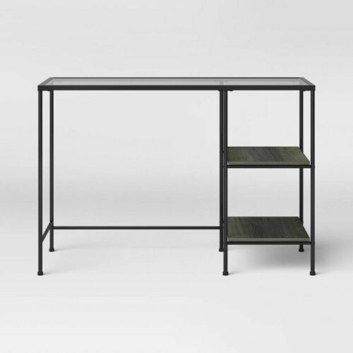 Photo 1 of Fulham Glass Writing Desk with Storage Black Project 62
