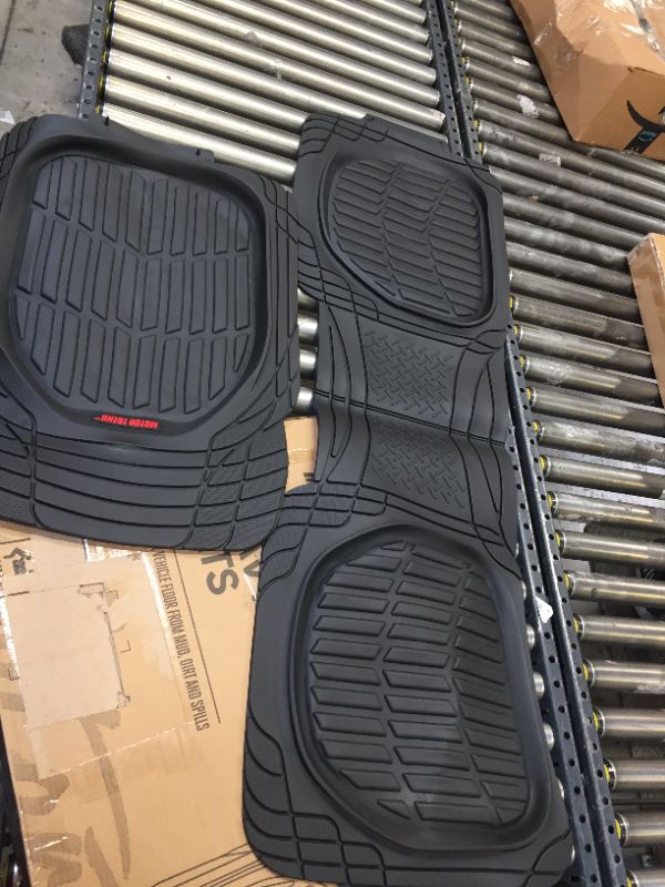 Photo 3 of Motor Trend 923-BK Black FlexTough Contour Liners-Deep Dish Heavy Duty Rubber Floor Mats for Car SUV Truck & Van-All Weather Protection Trim to Fit Most Vehicles
