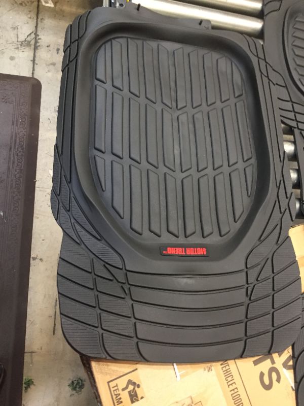 Photo 2 of Motor Trend 923-BK Black FlexTough Contour Liners-Deep Dish Heavy Duty Rubber Floor Mats for Car SUV Truck & Van-All Weather Protection Trim to Fit Most Vehicles
