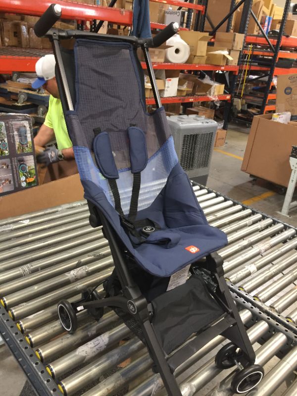 Photo 2 of gb Pockit Air All Terrain Ultra Compact Lightweight Travel Stroller with Breathable Fabric in Night Blue 
