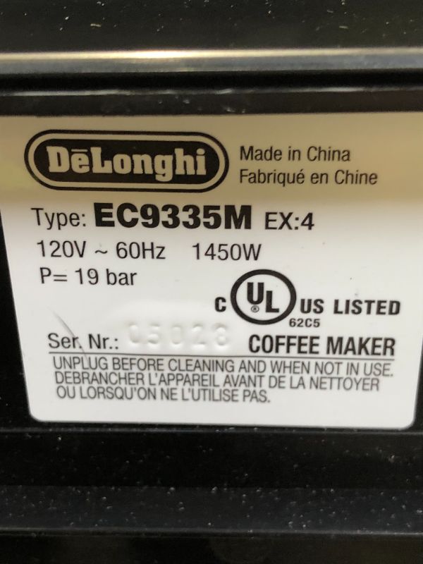 Photo 8 of De'Longhi La Specialista Espresso Machine with Sensor Grinder, Dual Heating System, Advanced Latte System & Hot Water Spout for Americano Coffee or Tea & Milk Frothing Jug, 12 oz, Stainless Steel
