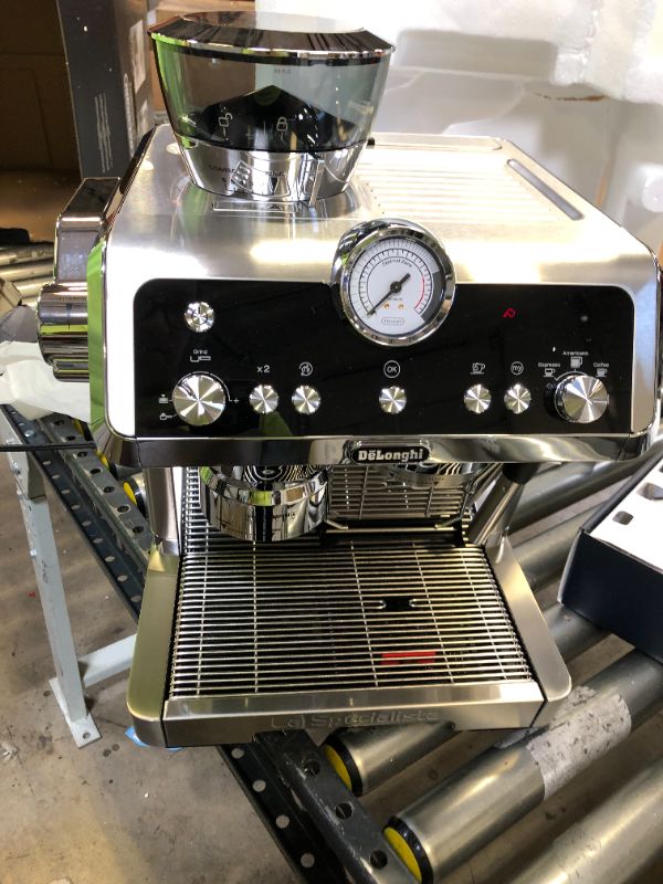Photo 2 of De'Longhi La Specialista Espresso Machine with Sensor Grinder, Dual Heating System, Advanced Latte System & Hot Water Spout for Americano Coffee or Tea & Milk Frothing Jug, 12 oz, Stainless Steel
