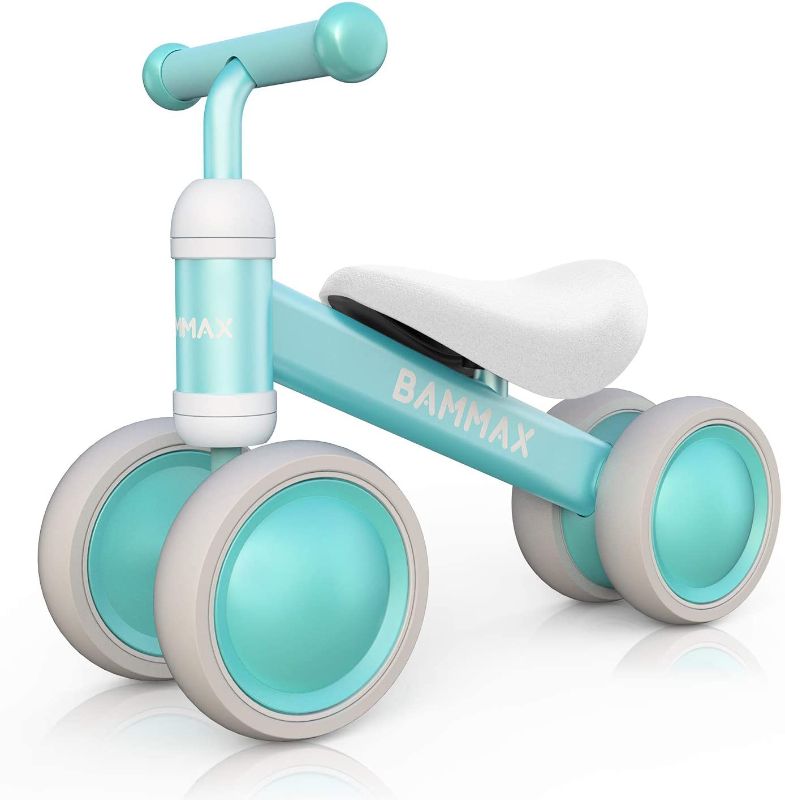 Photo 1 of Bammax Baby Balance Bike for 1 Year Old Toddler, Riding Toys for 9-24 Months Boys Girls, No Pedal Infant 4 Wheels Baby Bicycle, First Birthday Gift Cute Toddler Bike, to Help Baby to Start Riding
