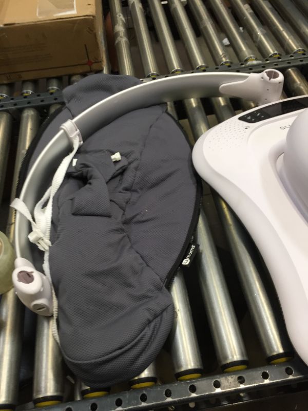 Photo 5 of 4moms mamaRoo 4 Multi-Motion Baby Swing, Bluetooth Baby Rocker with 5 Unique Motions, Nylon Fabric, Grey. not in original box packaging, scratches and scuffs. missing power cord, accessories. 