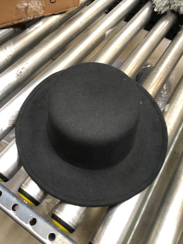 Photo 1 of 7 inch round fedora hat, color black