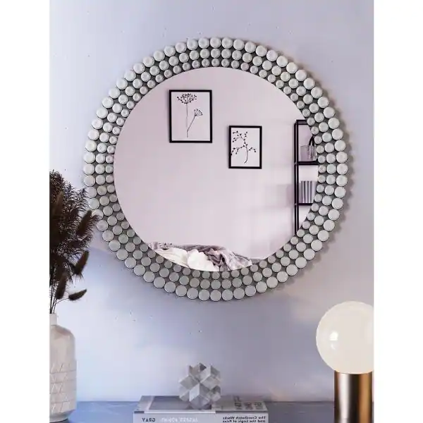 Photo 1 of 32 in. x 32 in. Round Modern Decoration Wall Mirror