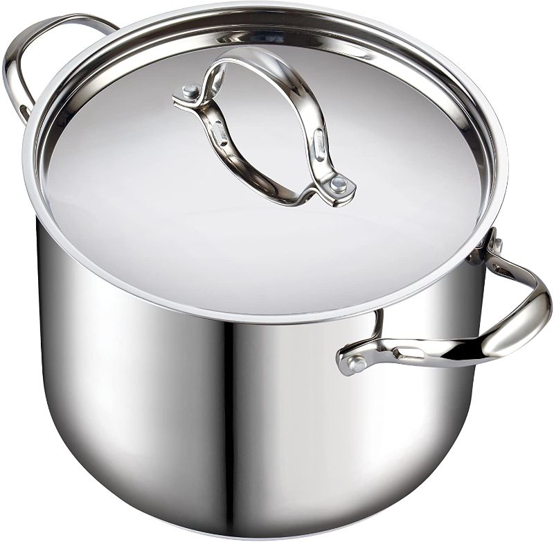 Photo 1 of Cooks Standard Quart Classic Stainless Steel Stockpot with Lid, 12-QT, Silver