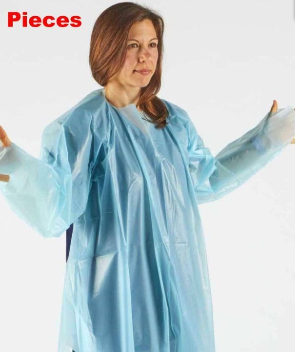 Photo 1 of Non-Surgical Disposable Gowns, Polyethylene Level 1 Isolation, Blue 15 pack 