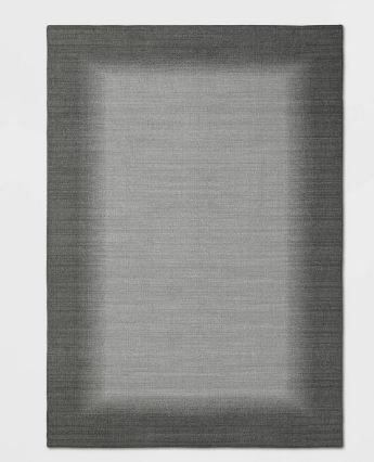 Photo 1 of 7'x10' Good Fashion Border Rug Gray - Room Essentials
