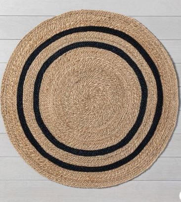 Photo 1 of 5' Round Jute Stripe Rug Charcoal - Hearth & Hand With Magnolia Free Ship
