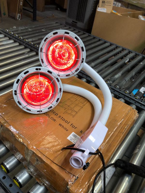 Photo 4 of 2 Head Infrared Red Heat Light Therapy Skin Pain Relief 63" Arched Floor Lamp
