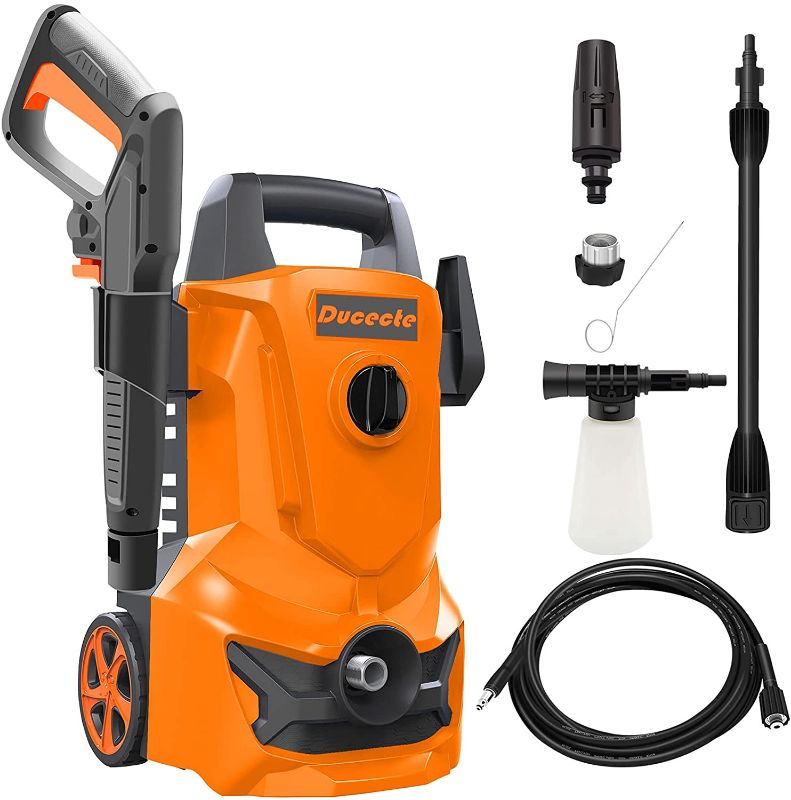 Photo 1 of Electric Pressure Washer, Power Washer Car Wash Machine - MAX 3200 PSI 2.2 GPM with Adjustable Spray Nozzle Foam Cannon, High Pressure Hose, Detergent Tank, for Cleaning Home/Deck/Driveway/Patio/Fence
