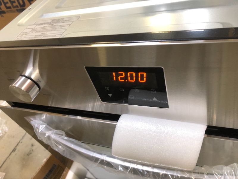 Photo 2 of Empava 24" Single Gas Wall Oven Bake Broil Rotisserie Functions with Digital Timer and Convection Fan in Stainless Steel
