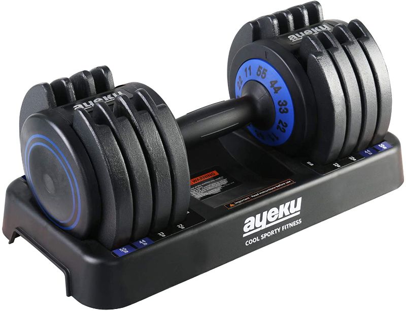 Photo 1 of AyeKu Adjustable Dumbbell, 12.5/25/ 55 lbs Hand Weight for Men and Women,Dumbell Weight for Home Gym
