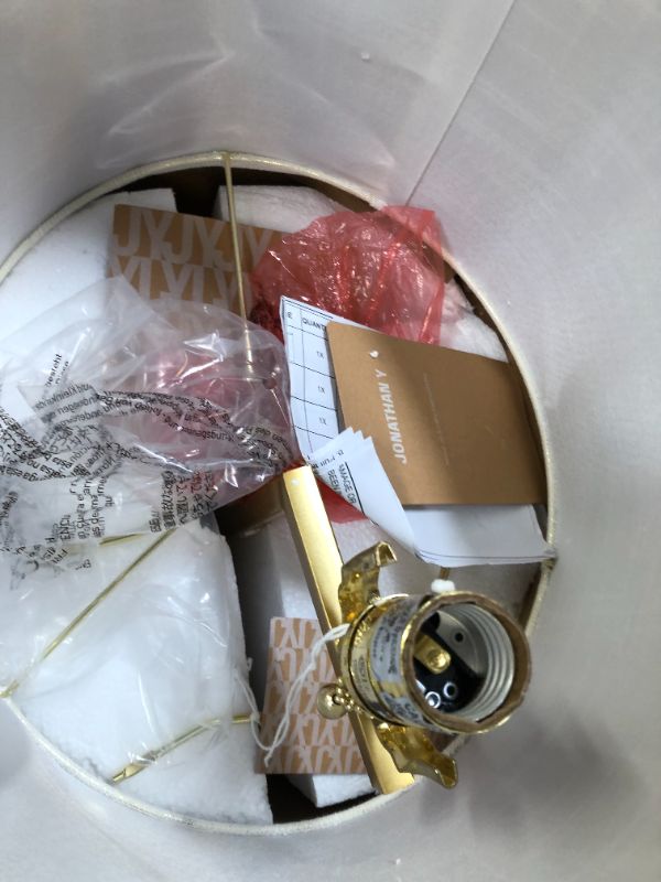 Photo 1 of Alyssa 24.5" Metal/Marble LED Table Lamp, Brass Gold/White by JONATHAN Y
