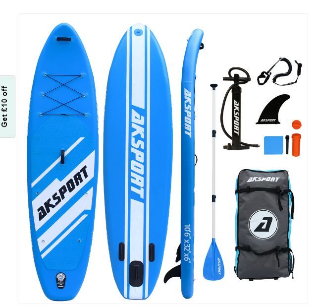 Photo 1 of AKSPORT 10'6'' Inflatable Stand-up Paddle Board Package Blue
