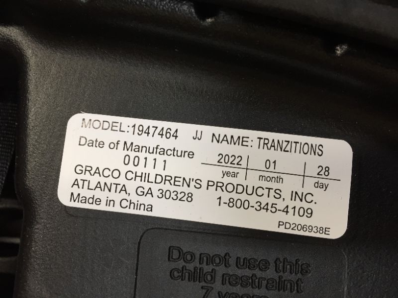 Photo 1 of Graco Tranzitions 3 in 1 Harness Booster Seat, Proof
