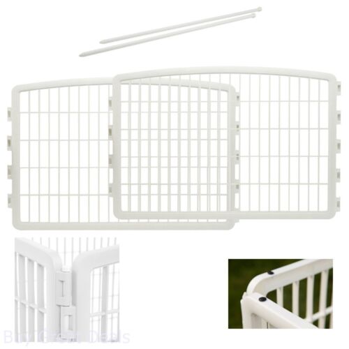 Photo 1 of Iris 2-Panel With Door Plastic Pet Dogs Puppies Playing Playpen, White Finish
