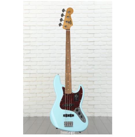 Photo 1 of Fender Vintera '60s Jazz Bass - Daphne Blue with Pau Ferro Fingerboard Made in Mexico with Soft Case 