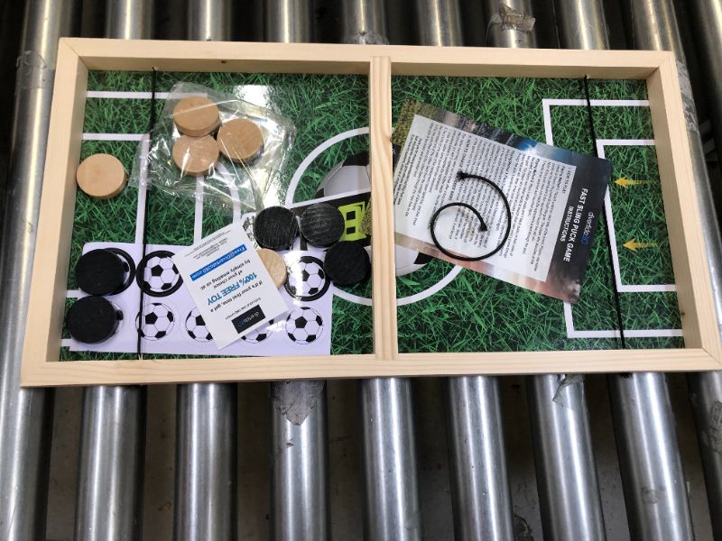 Photo 2 of GAMEZUS Fast Sling Puck Game, Extra Large Size (22.2 x 12.2 in) Handmade Wooden Toy, Fun Football Sport Board, Collector Edition