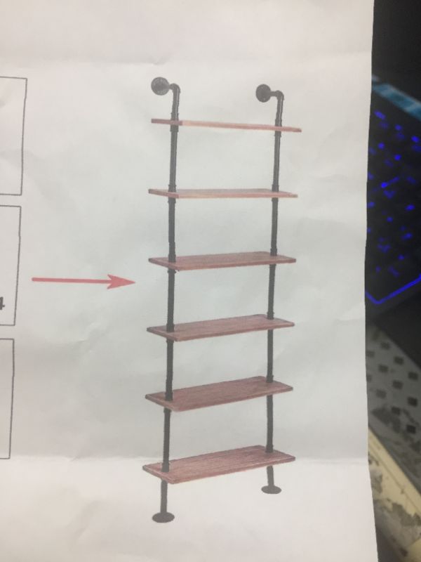 Photo 1 of 6 tier industrial pipe shelves
