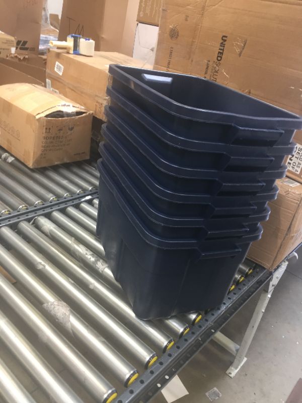 Photo 1 of 6 Rubbermaid 53 L (14 Gal.) Roughneck Tote- Blue Blue 53
