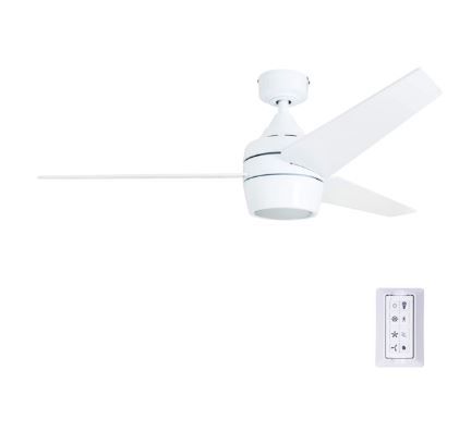 Photo 1 of Honeywell Eamon 52" Modern Bright White Remote Control Ceiling Fan with Integrated LED Light, 3 Blade

