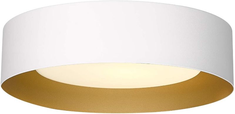 Photo 1 of Autelo Close to Ceiling Light Fixture, 14" Frosted Glass Shade Flush Mount Ceiling Light in White Finish E26 Socket for Living Room Hallway Bedroom C3336XS WH
