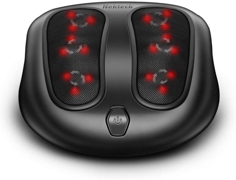 Photo 1 of Nekteck Foot Massager with Soothing Heat, Shiatsu Heated Deep Kneading Foot Massager Machine for Plantar Fasciitis, Built-in Infrared Heat Function and Power Cord - Black (Renewed)
