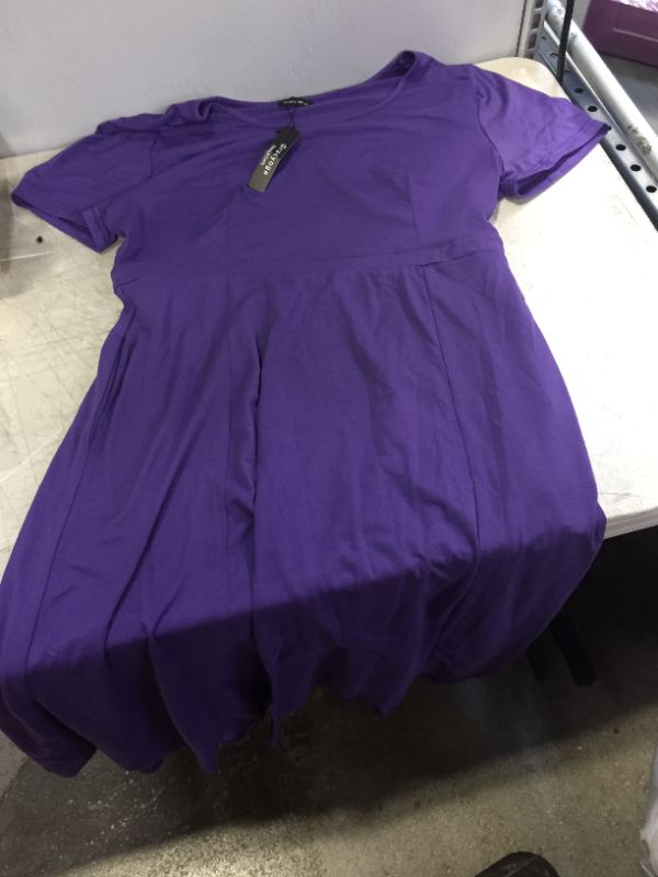 Photo 1 of WOMENS SHORT SLEEVE DRESS PURPLE XL