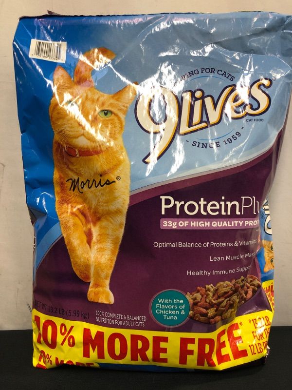 Photo 2 of 9Lives Protein Plus Dry Cat Food Bonus Bag, 13.2Lb
Exp: April 2022