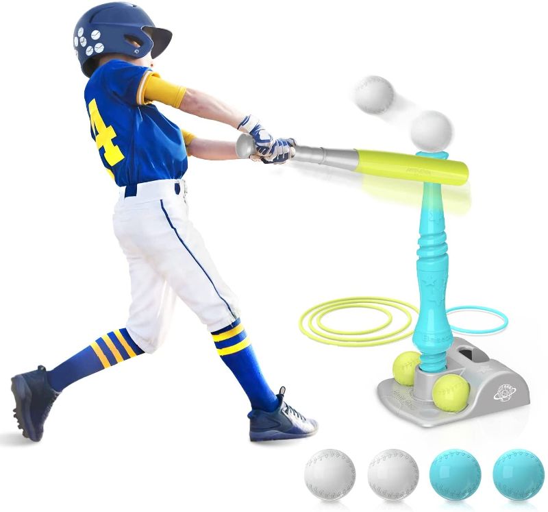 Photo 1 of EagleStone T-Ball Set w/6 Balls - Tee Ball - Toddlers& Kids Baseball Batting Tee Game - Develops Baseball, Softball Skills - TBall Set for Toddlers - Sports Toy for Boys & Girls, Children Ages 1-12
