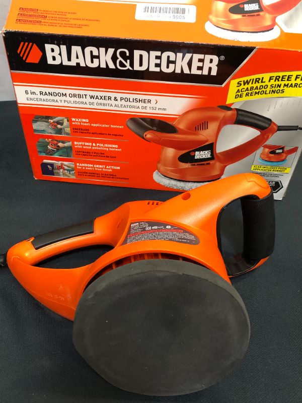 Photo 3 of BLACK+DECKER 6-inch Random Orbit Waxer/Polisher (WP900) MISSING BLUE ATTACHMENT
