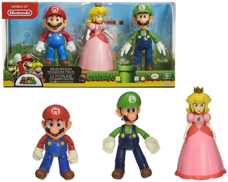 Photo 1 of SUPER MARIO Nintendo Mushroom Kingdom Diorama Figure 3-Pack PRINCESS HEAD BROKEN AT NECK 
