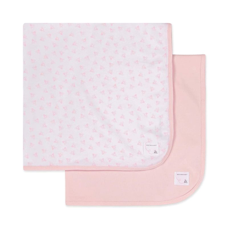 Photo 1 of Burt's Bees Baby - Set of 2 Bee Essentials 1 Ply Blankets, 100% Organic Cotton ( 1 Honeybee Print, Blossom) , 29x29 Inch OPENED BUT NOT USED 
