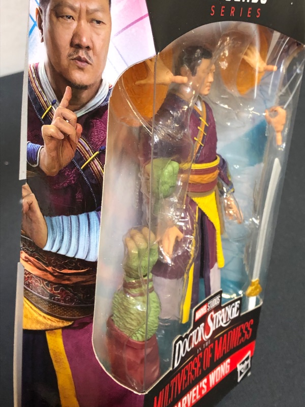 Photo 3 of Marvel Legends Series Doctor Strange in The Multiverse of Madness 6-inch Collectible Wong Cinematic Universe Action Figure Toy, 4 Accessories and 1 Build-A-Figure Part BROKEN APART
