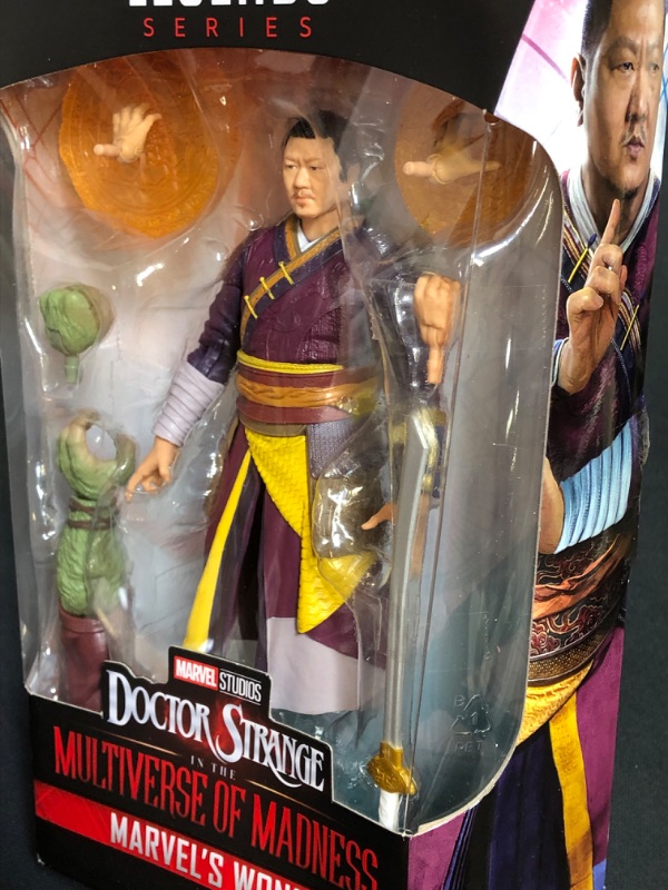 Photo 4 of Marvel Legends Series Doctor Strange in The Multiverse of Madness 6-inch Collectible Wong Cinematic Universe Action Figure Toy, 4 Accessories and 1 Build-A-Figure Part BROKEN APART
