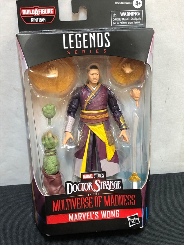 Photo 2 of Marvel Legends Series Doctor Strange in The Multiverse of Madness 6-inch Collectible Wong Cinematic Universe Action Figure Toy, 4 Accessories and 1 Build-A-Figure Part BROKEN APART
