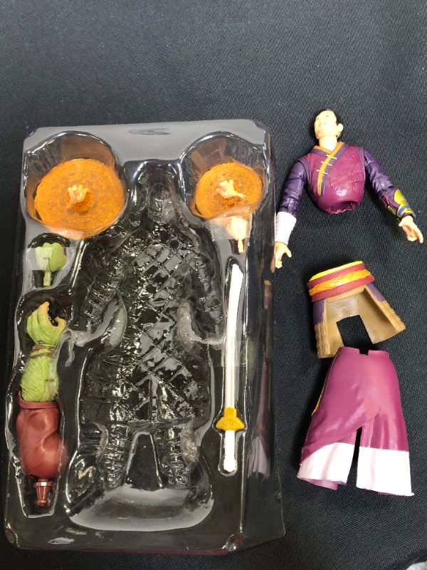 Photo 5 of Marvel Legends Series Doctor Strange in The Multiverse of Madness 6-inch Collectible Wong Cinematic Universe Action Figure Toy, 4 Accessories and 1 Build-A-Figure Part BROKEN APART
