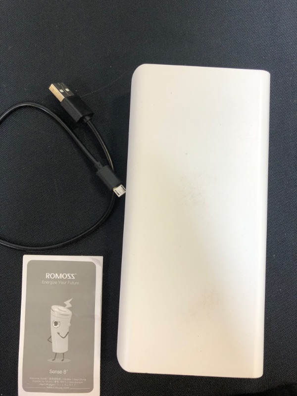 Photo 4 of ROMOSS 30000mAh Power Bank Sense 8+, 18W PD USB C Portable Charger with 3 Outputs & 3 Inputs External Battery Pack Cell Phone Charger Battery Compatible with iPhone 13 12, Samsung Galaxy iPad and More MINOR SCUFFS AND SCRATCHES NEEDS TO BE CHARGED MISSING